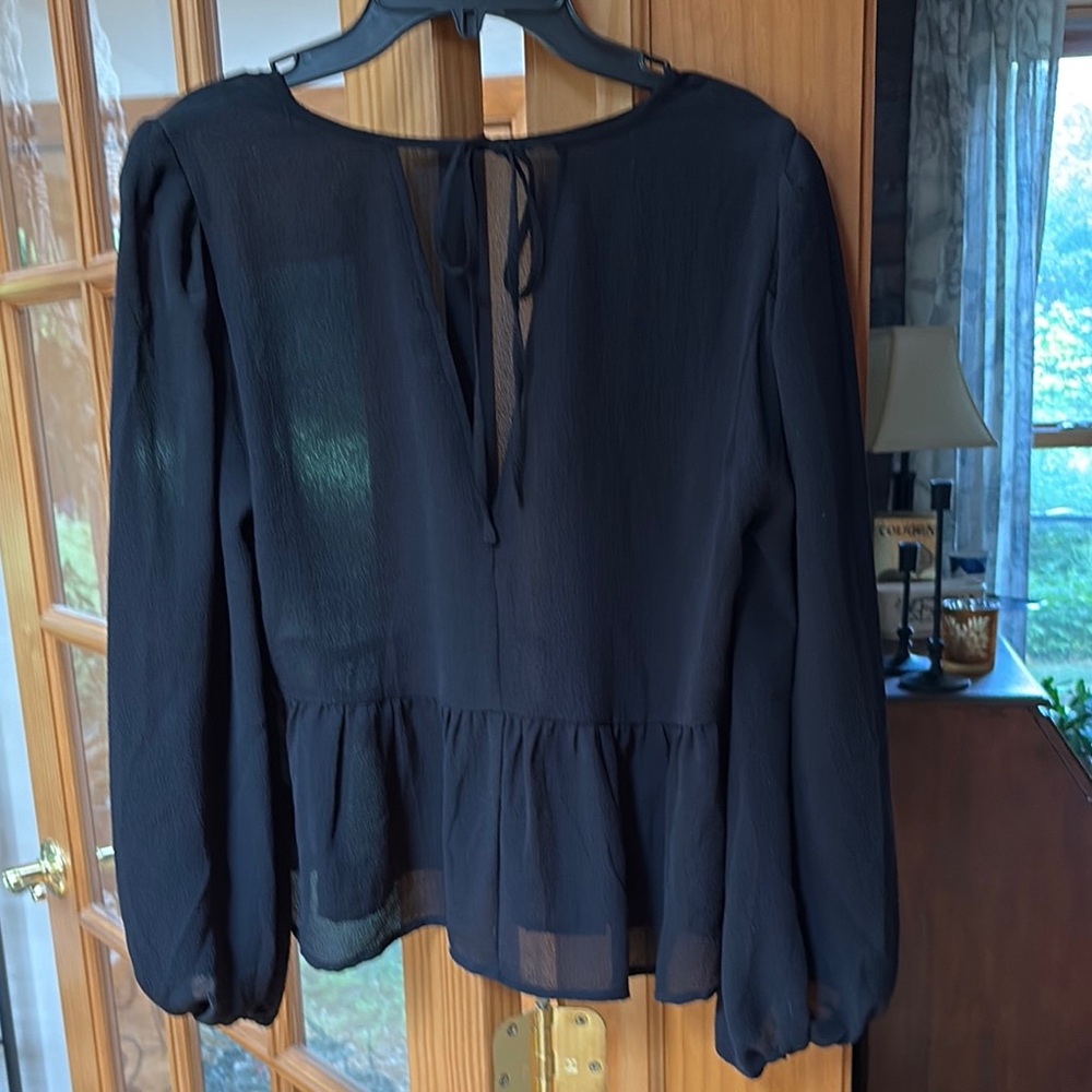 Express Black Peplum Blouse